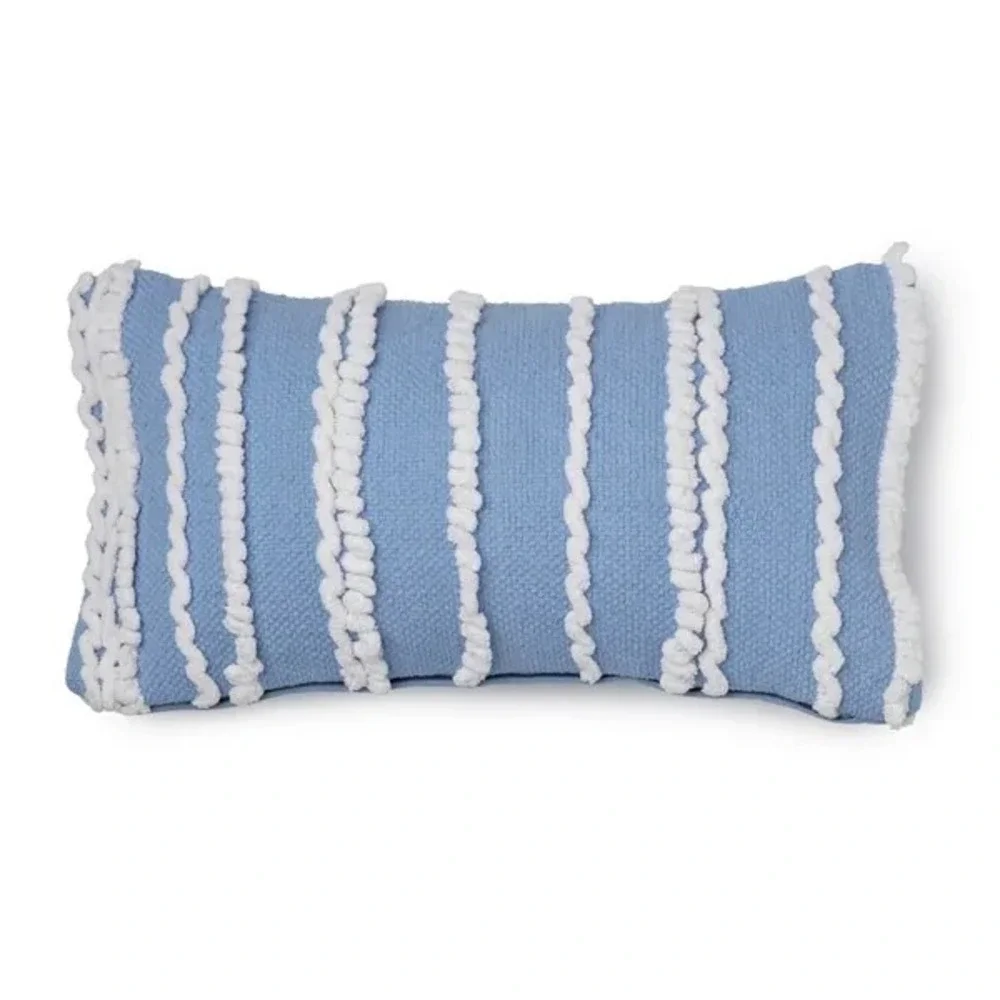 Martha Stewart Bryce Chenille Oblong Decorative Pillow Cover - Powder Blue